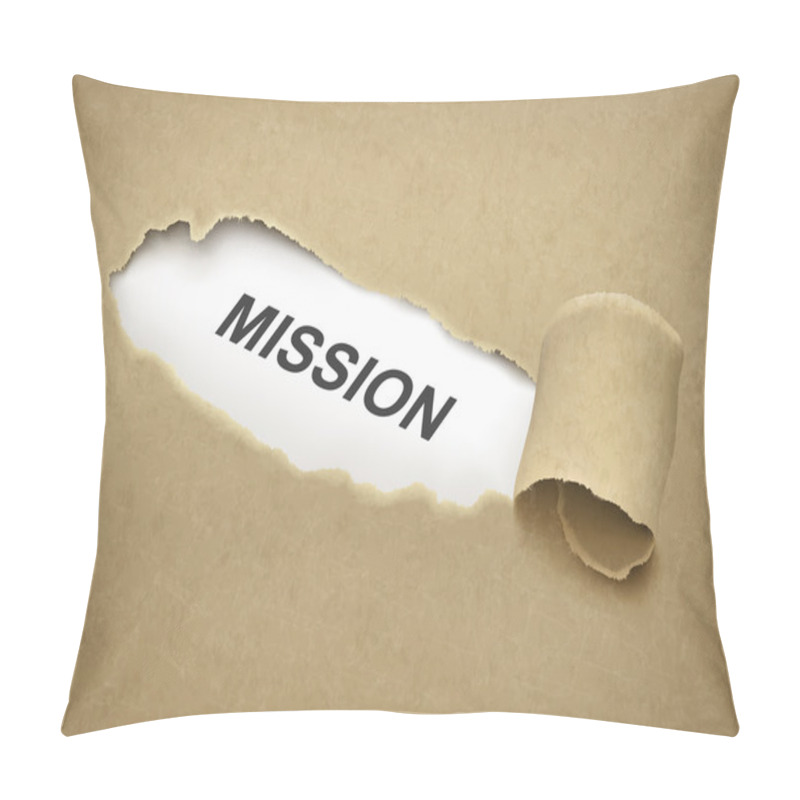 Personality  Paper Torn To Reveal Word Mission Pillow Covers