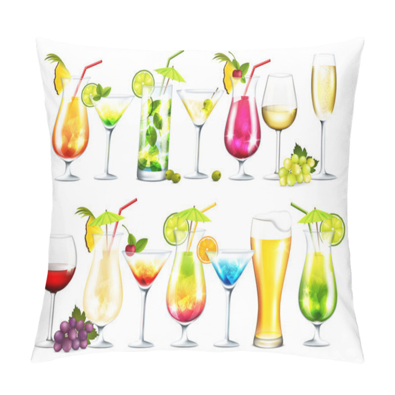 Personality  Drinks On White Background Pillow Covers