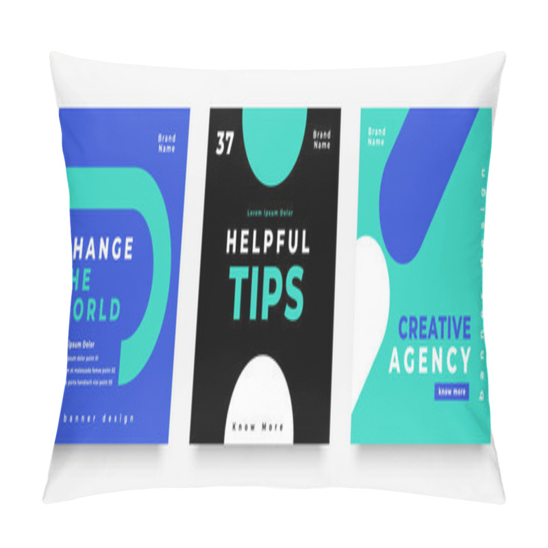 Personality  Trendy Social Media Promotional Post Banner Design Pillow Covers