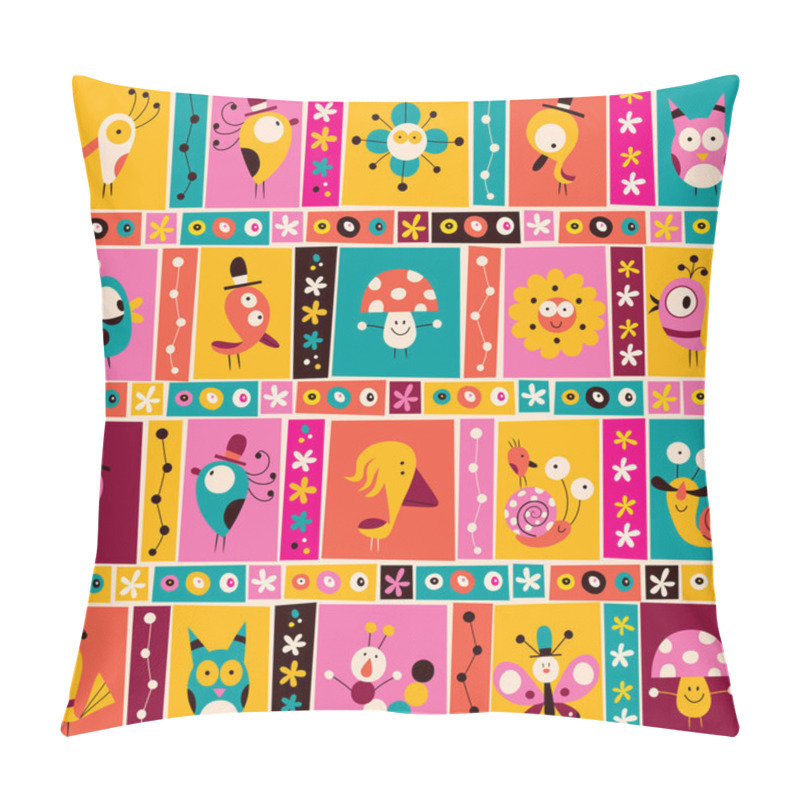 Personality  Flowers, Birds, Mushrooms & Snails Pattern Pillow Covers