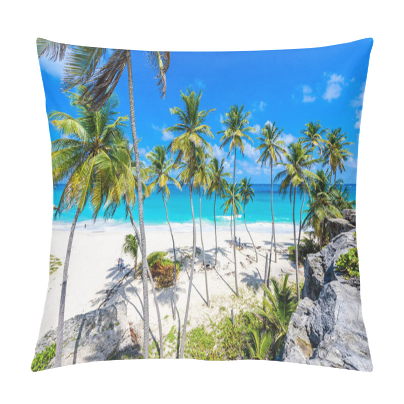 Personality  People Walking At Paradise Beach Of Barbados Island, Bottom Bay, Barbados, Caribbean. Pillow Covers