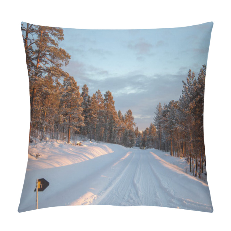 Personality  Arctic Winter Nature Photography In Kiruna Swedish Lapland. Photographed In November. Pillow Covers