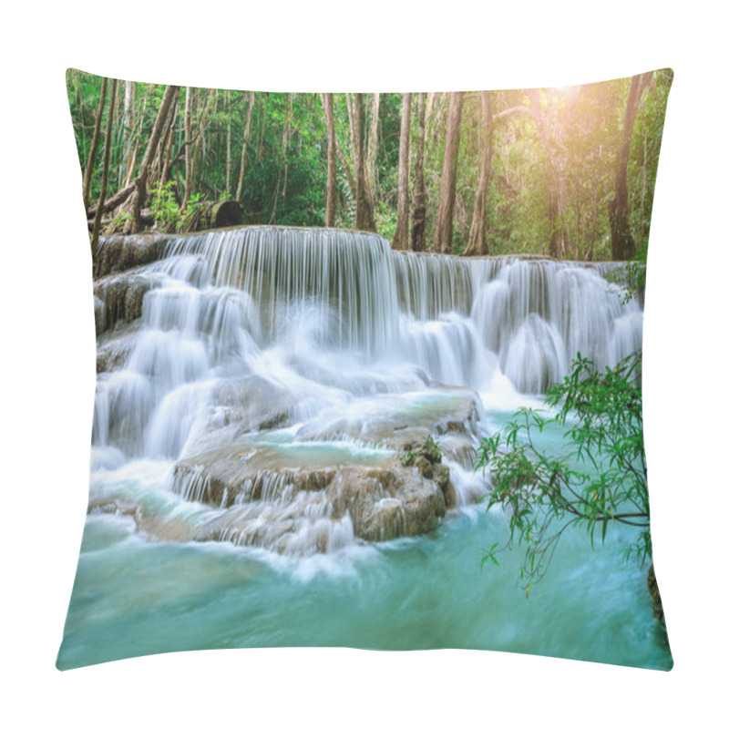 Personality  Huai Mae Khamin Waterfall Level 6, Khuean Srinagarindra National Park, Kanchanaburi, Thailand Pillow Covers