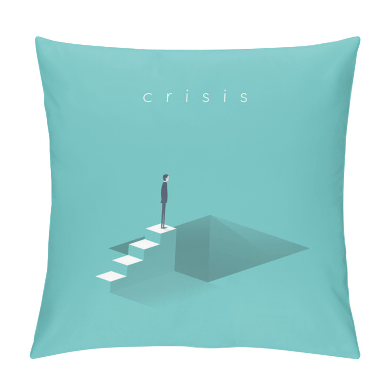 Personality  Business Recession And Crisis Risk Or Danger. Looming Economic Depression, Stock Market Crash. Pillow Covers