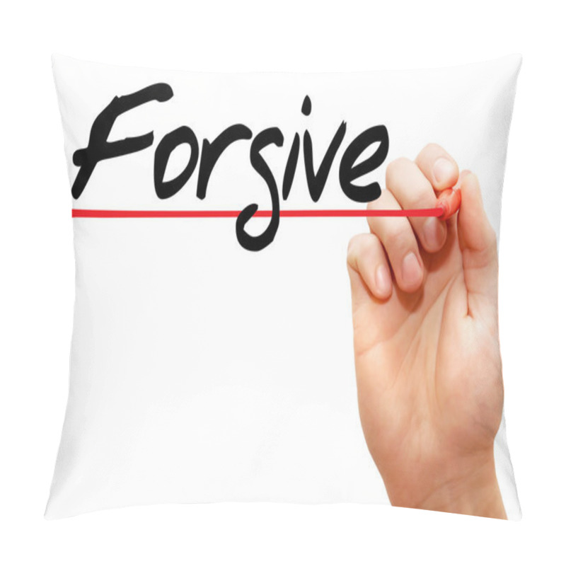 Personality  Hand Writing Forgive, Business Concep Pillow Covers