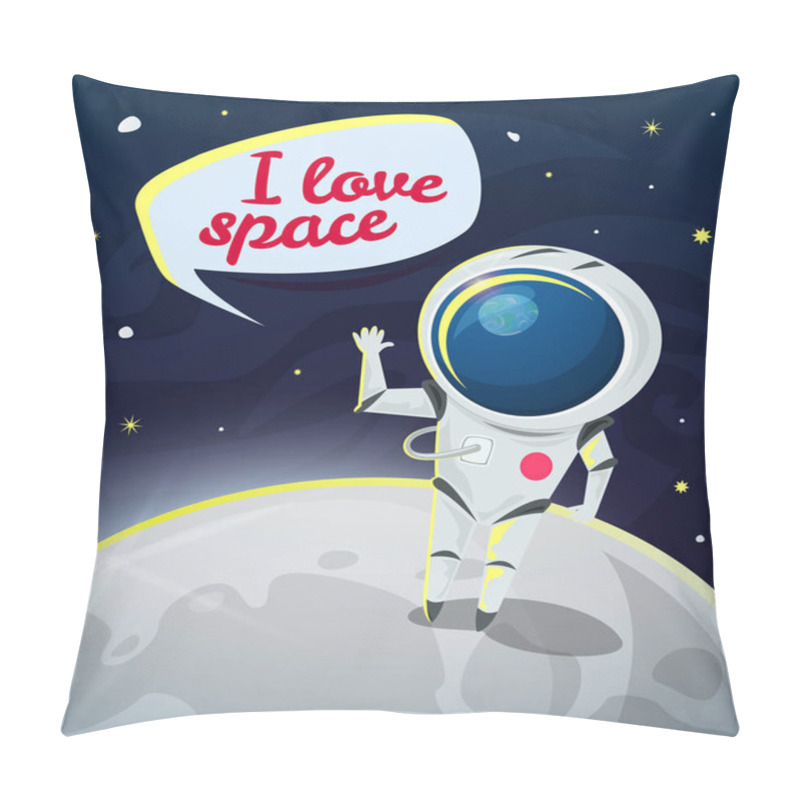 Personality  I Love Space Illustration Pillow Covers