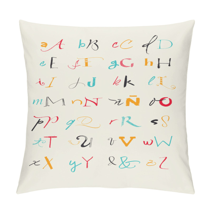 Personality  Calligraphic Hand Written Uppercase And Lowercase Alphabet Pillow Covers