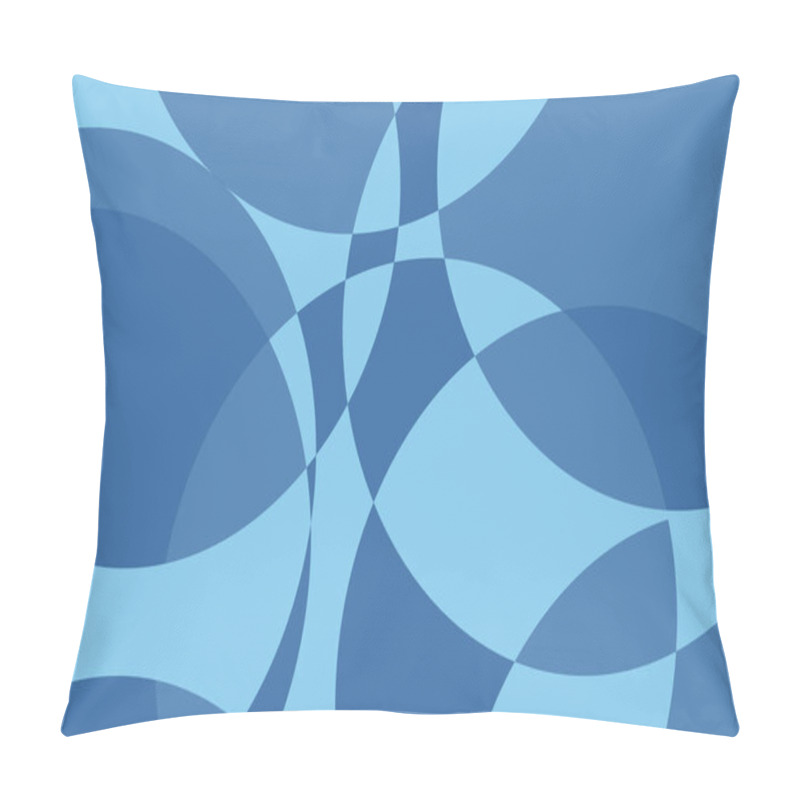 Personality  Abstract, Background Pattern Made With Circular Geometric Shapes. Modern Vector Art In Tones Of Blue Color. Pillow Covers