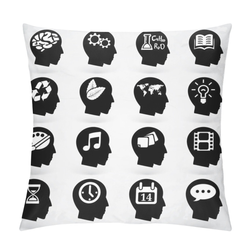 Personality  Head Brain Vector Labels Set Pillow Covers