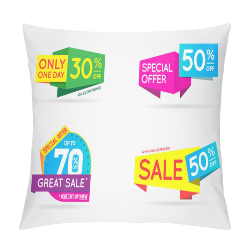 Personality  Set Of Sale Sign Banners Pillow Covers