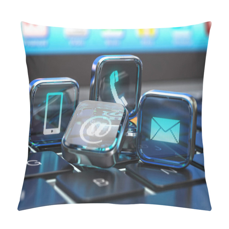 Personality  Contact Us Website Page On Computer Keyboard. Internet Concept   Pillow Covers