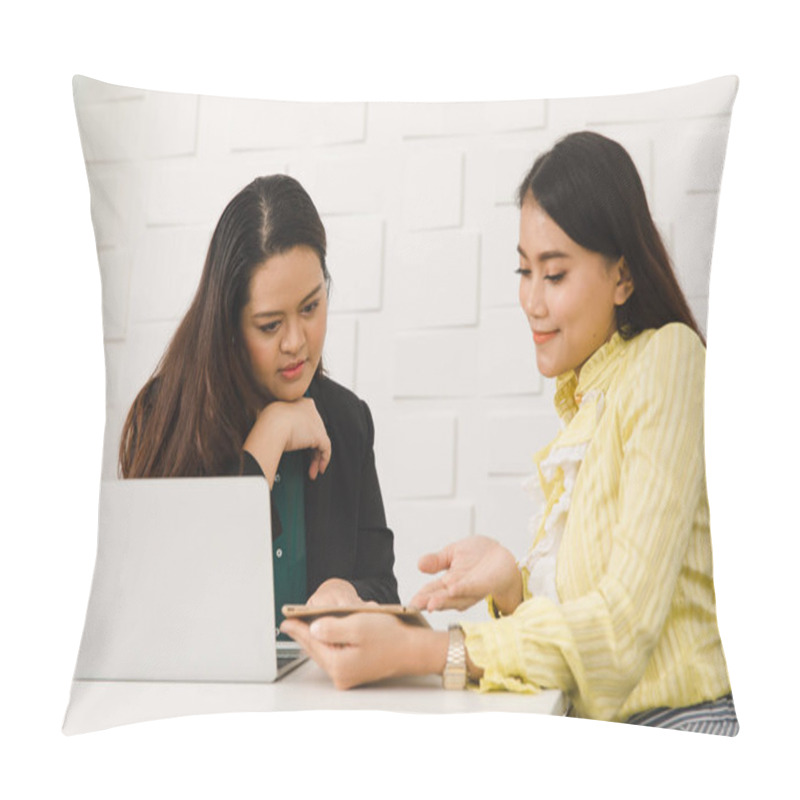 Personality  Two Asian Architect Ladies At Office Pillow Covers