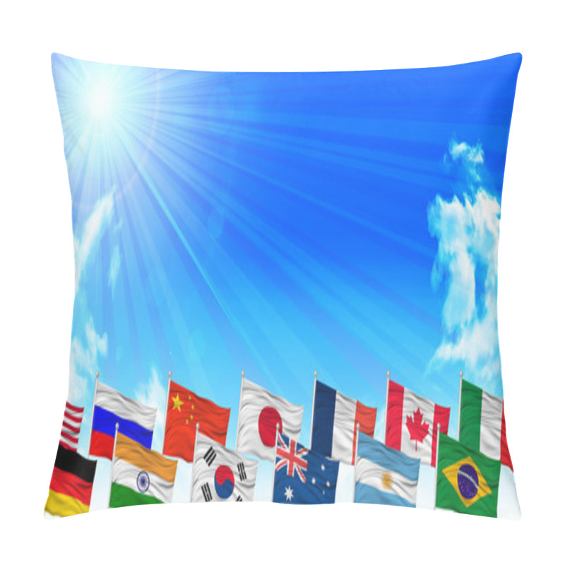 Personality  Flags Sky Landscape Background Pillow Covers