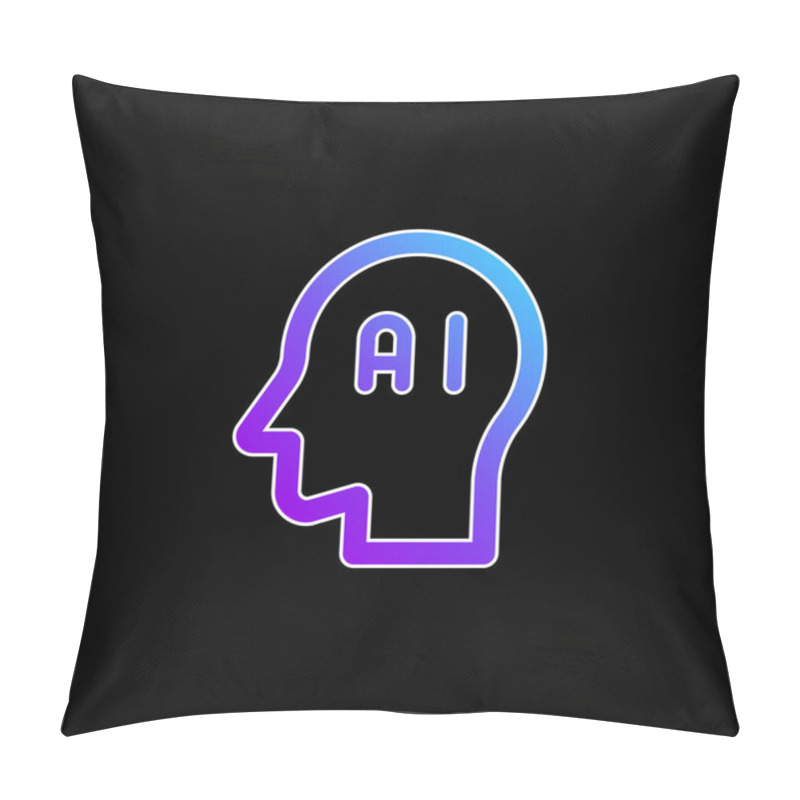 Personality  Brain Blue Gradient Vector Icon Pillow Covers