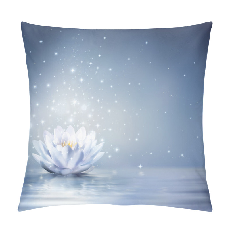 Personality  Waterlily Light Blue On Water - Fairytale Background Pillow Covers