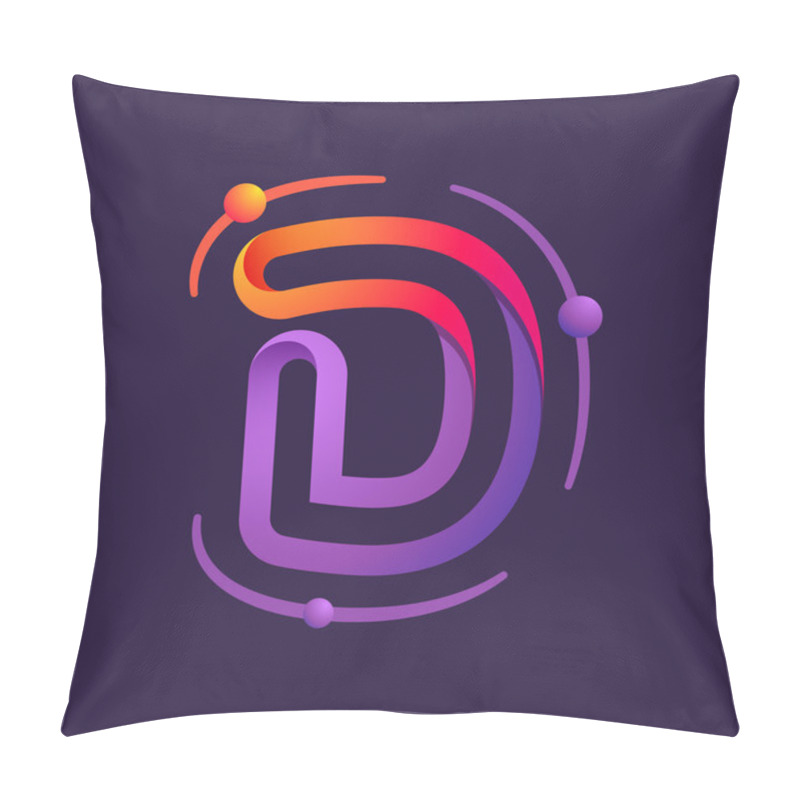 Personality  D Letter With Atom Orbits Pillow Covers