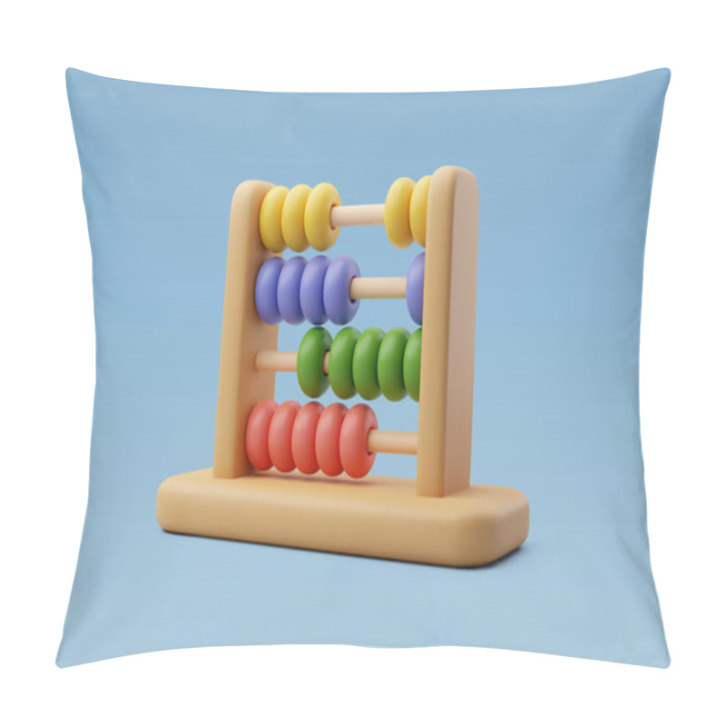 Personality  3d Vector Wooden Abacus, Education And School Element, Math Concept. Eps 10 Vector. Pillow Covers