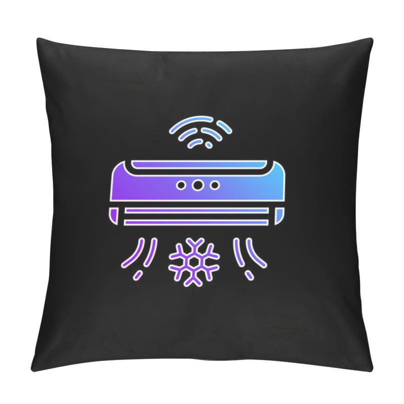 Personality  Air Conditioner Blue Gradient Vector Icon Pillow Covers