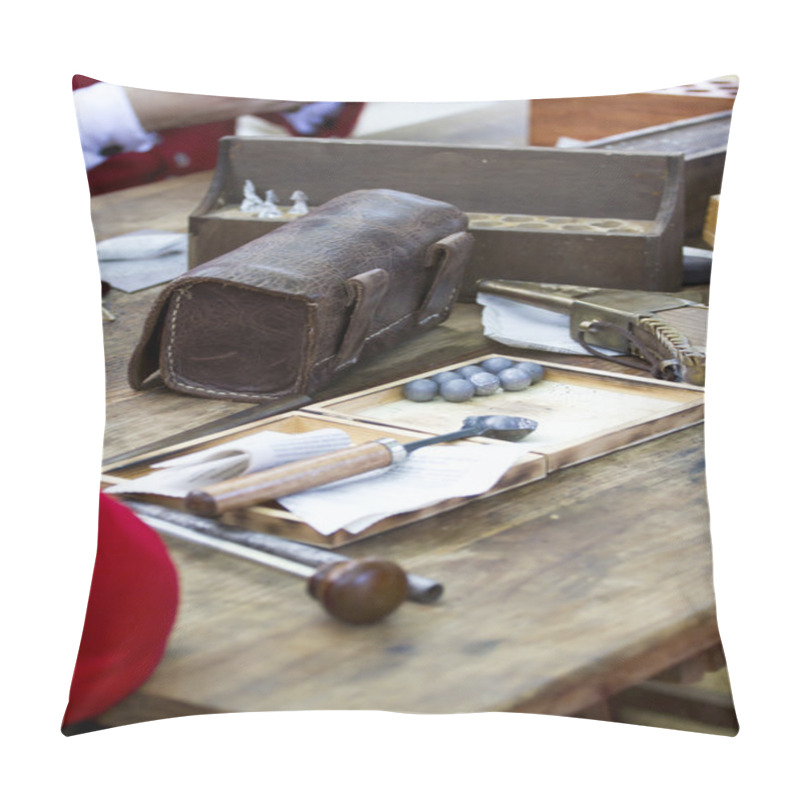 Personality  Soldiers Preparing Ammunition During The Re-enactment Of The War Pillow Covers