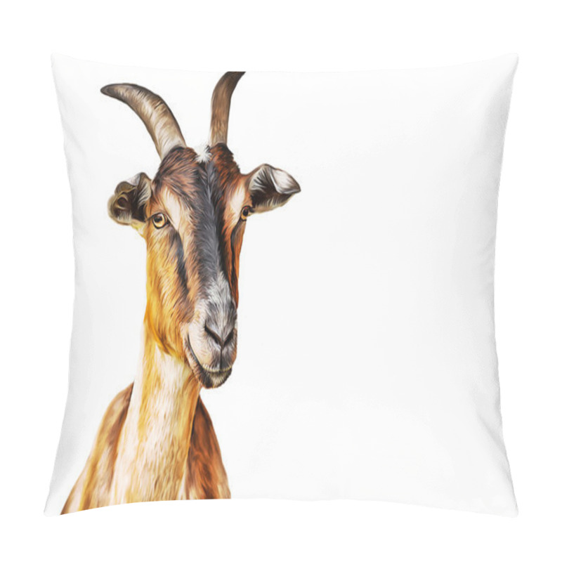 Personality  Drawing Goats, Portrait Pillow Covers