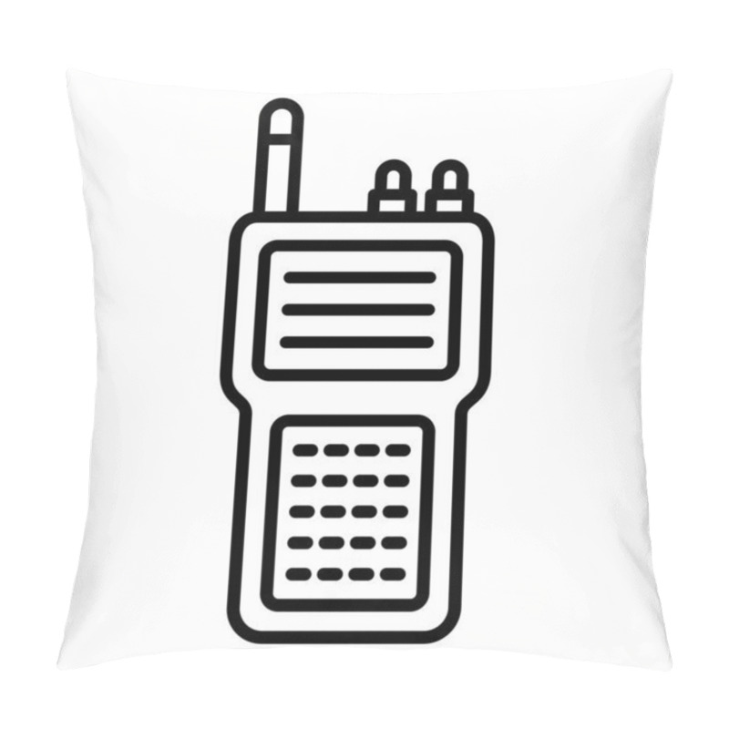 Personality  Walkie Talkie Icon, Simple Black And White Vector Illustration Pillow Covers