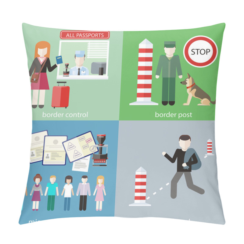 Personality  Contraband, Border Control, Post And Migration Pillow Covers