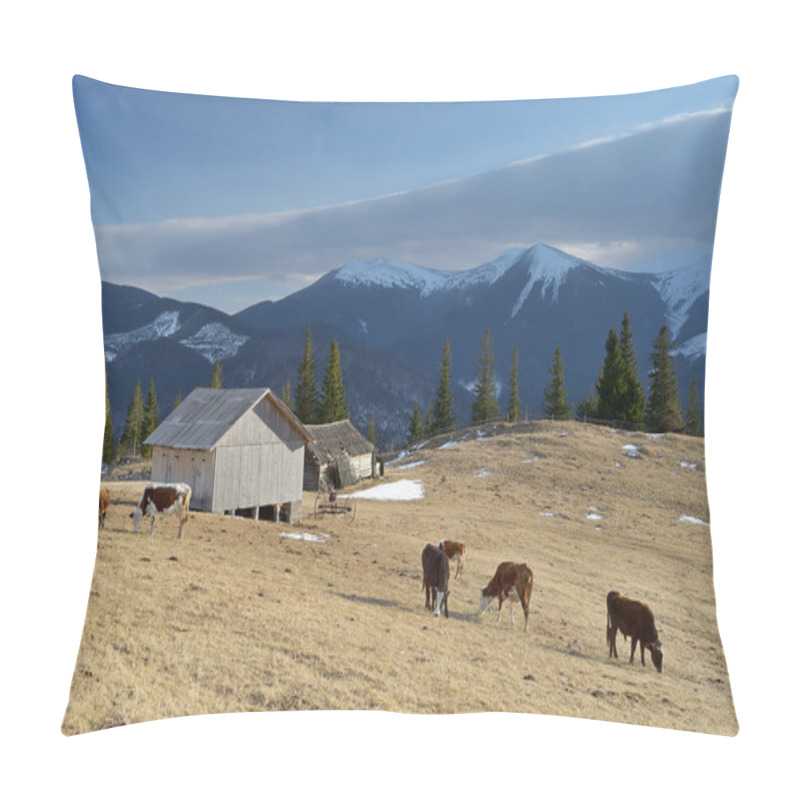 Personality  Pasture In The Mountain Village  Pillow Covers