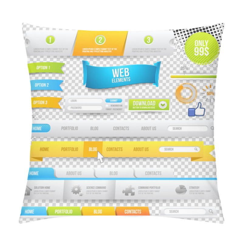 Personality  Vector Web Elements, Buttons And Labels Pillow Covers