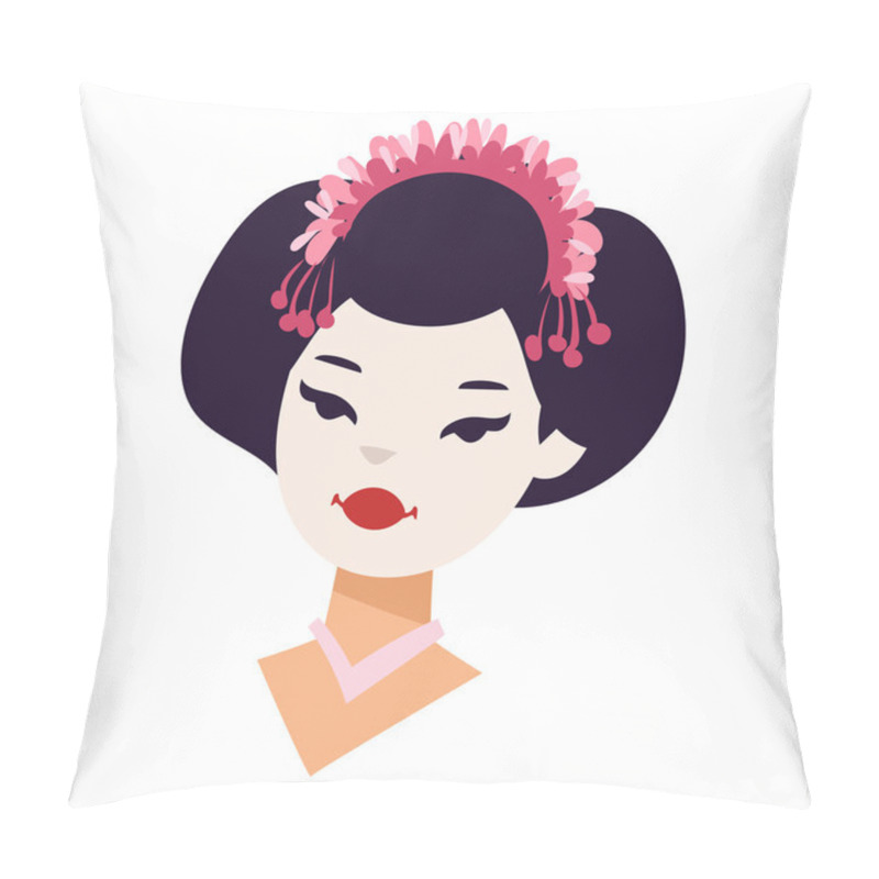 Personality  Vector Japanese Geisha Girl Pillow Covers