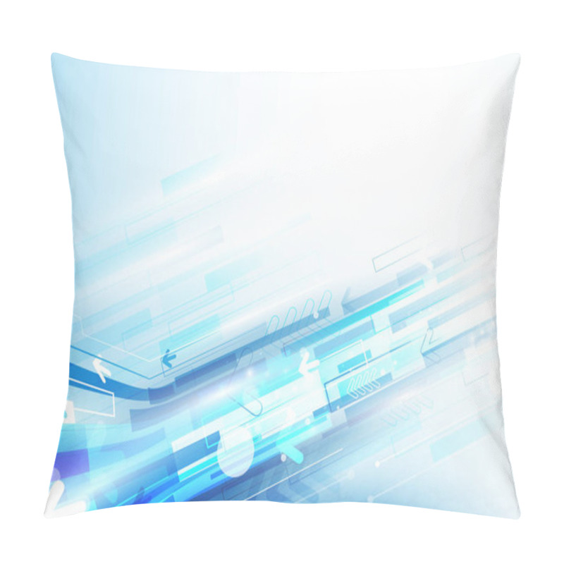 Personality  Abstract Arrows And Rectangles Technology Digital Hi Tech Concept Background Pillow Covers