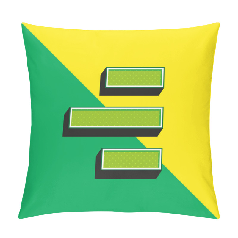 Personality  Alignment To Right Side Green And Yellow Modern 3d Vector Icon Logo Pillow Covers