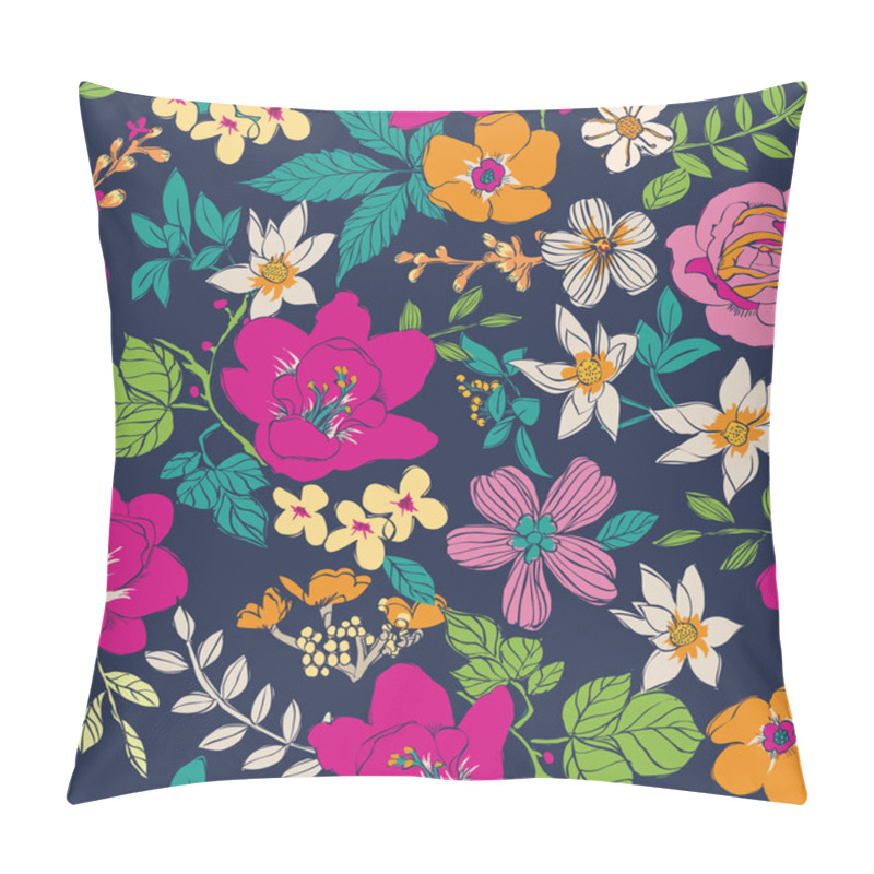 Personality  Sketch Flower Seamless Pattern Background Pillow Covers