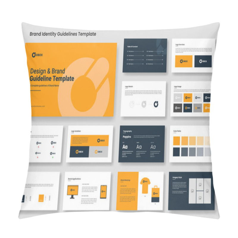 Personality  Design And Logo Brand Guidelines Template Or Brand Identity Style Presentation Layout Pillow Covers