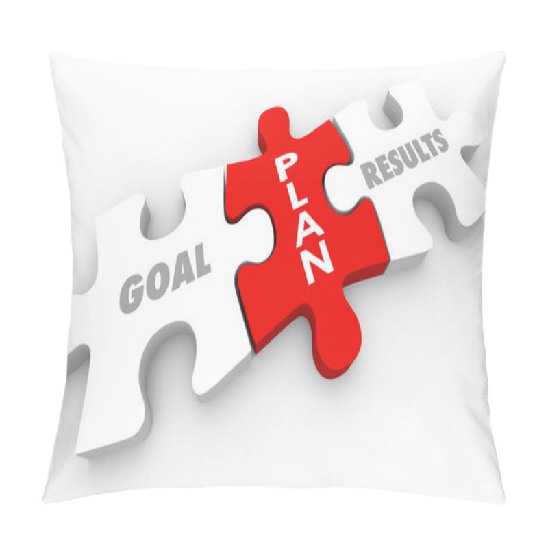 Personality  Plan Puzzle Piece Goal Results Words 3d Render Illustration Pillow Covers