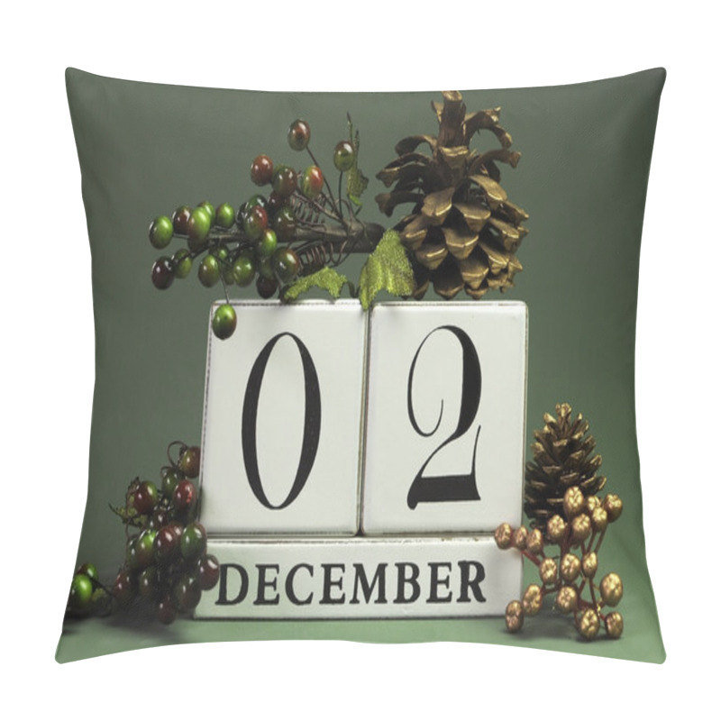 Personality  December Seasonal Save The Date Calendar Pillow Covers