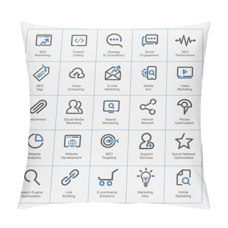 Personality  Outline Icon Set Pillow Covers