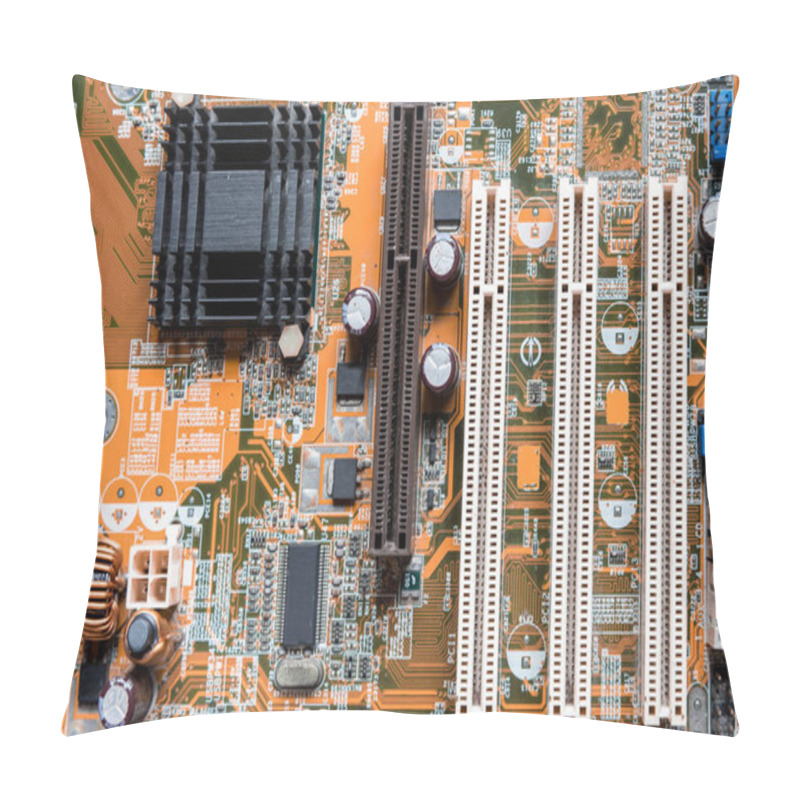 Personality  Close Up Of Electronics Circuit Mainboard (Main Board,cpu Motherboard,logic Board,system Board Or Mobo) Pillow Covers