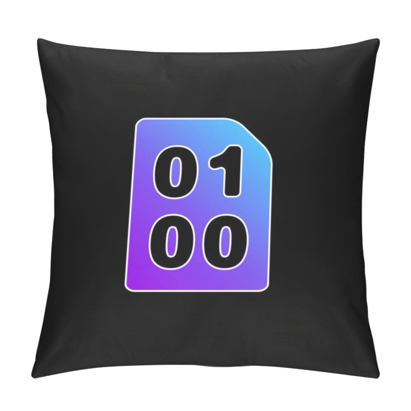 Personality  Binary Code With Zeros And One Blue Gradient Vector Icon Pillow Covers