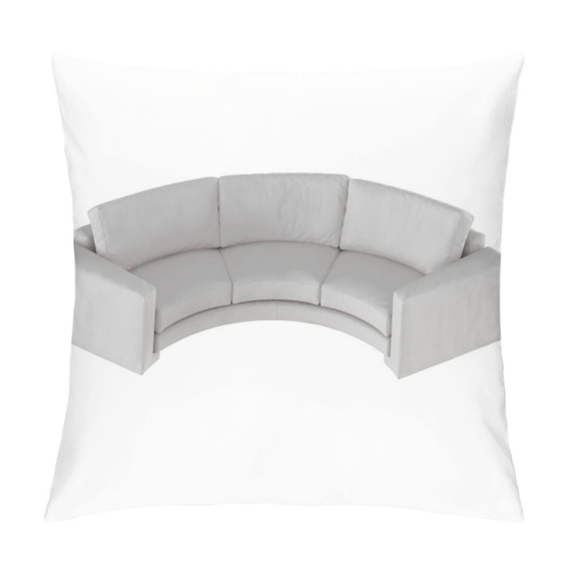 Personality  Semicircular Gray Sofa On A White Background On A White Background Pillow Covers