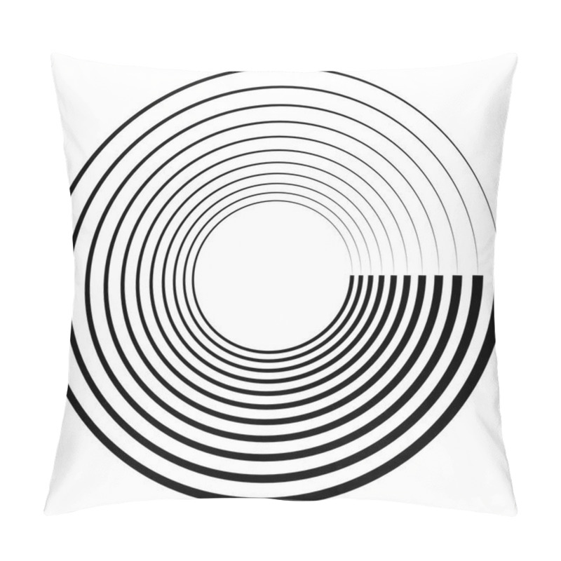 Personality  Abstract Concentric Element Isolated On White Background Pillow Covers