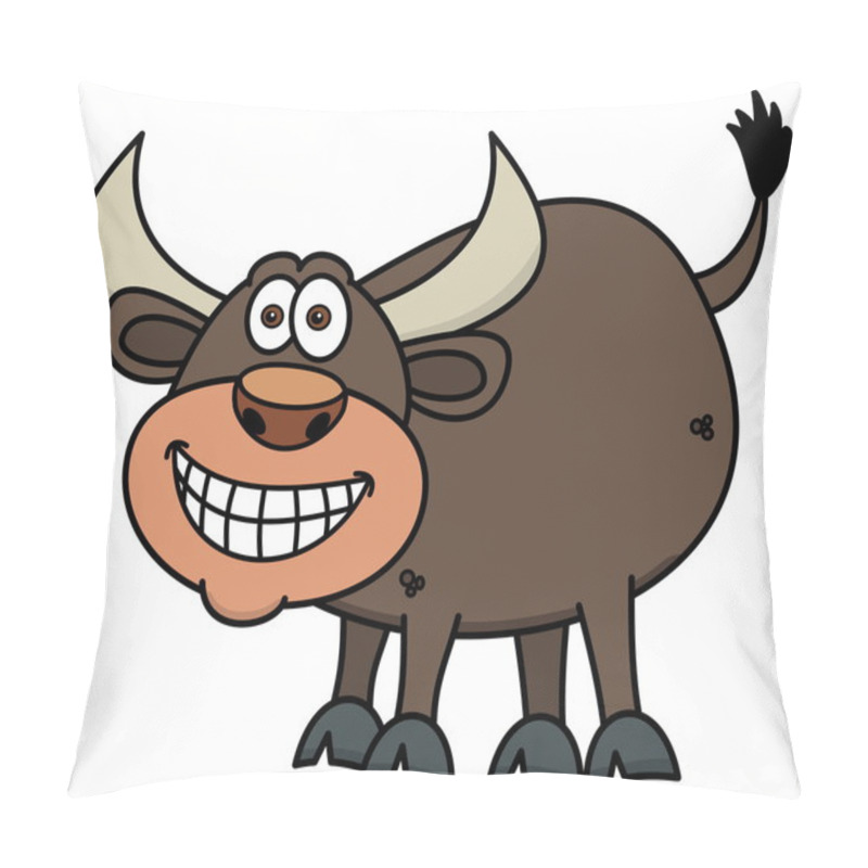 Personality  Smiling Bull Pillow Covers