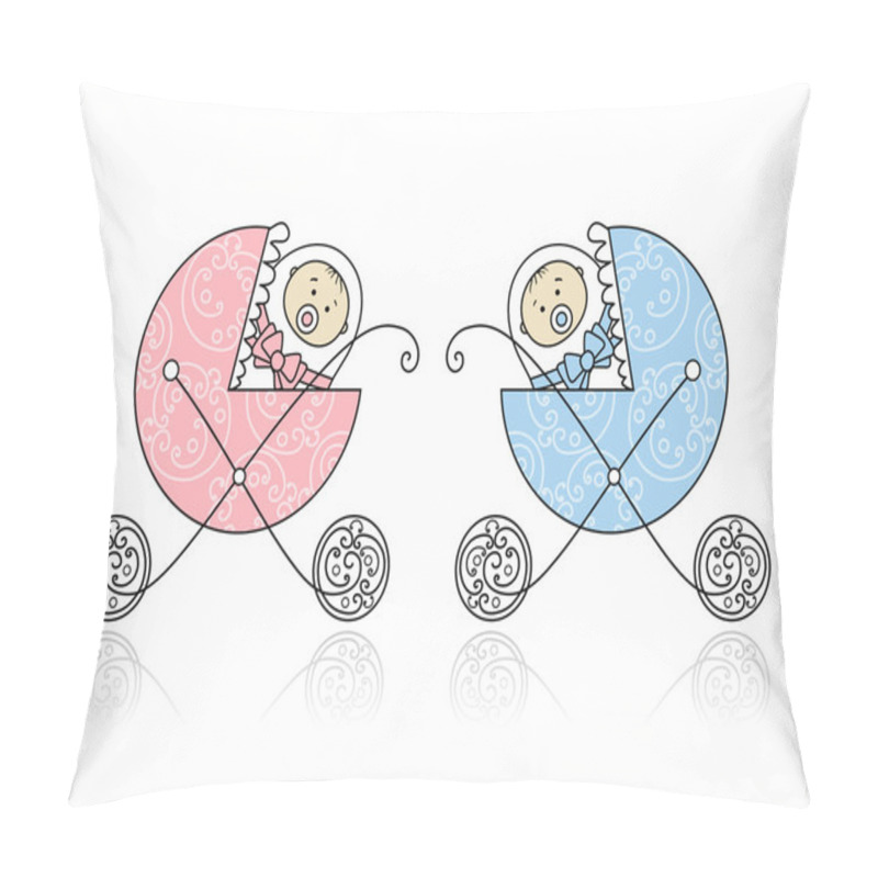 Personality  Newborn In Baby's Buggy For Your Design Pillow Covers