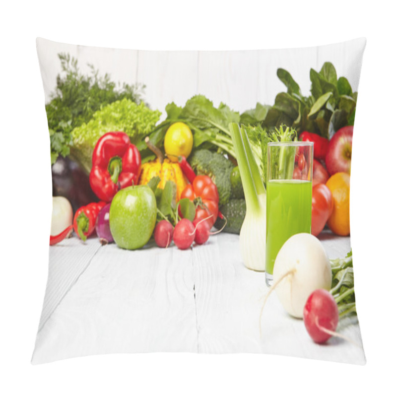 Personality  Various Freshly Vegetable Juices For Detox Pillow Covers