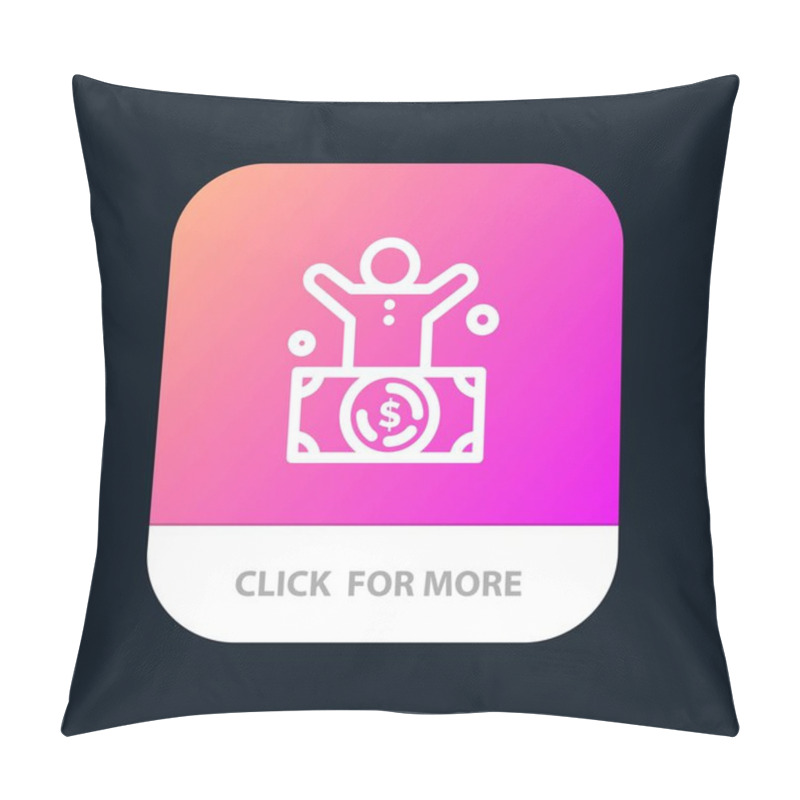 Personality  Billionaire, Man, Millionaire, Person, Rich Mobile App Button. A Pillow Covers