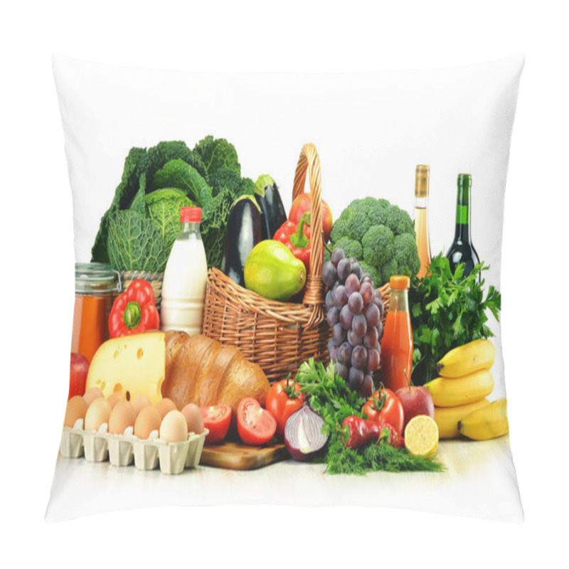 Personality  Grocery Products Including Vegetables, Fruits, Dairy And Drinks Pillow Covers