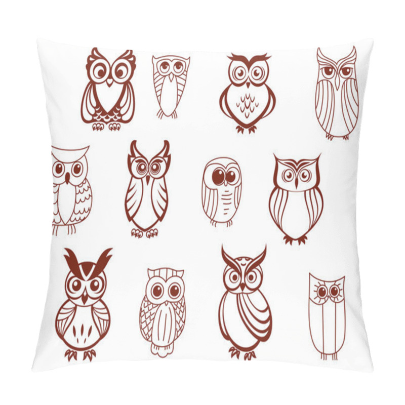 Personality  Set Of Vector Owls Pillow Covers