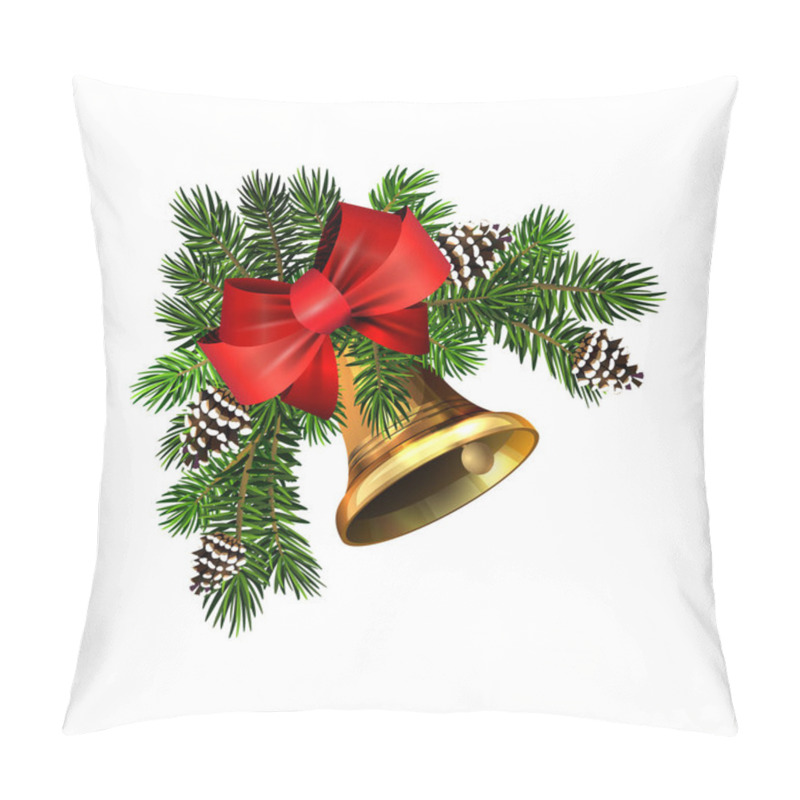 Personality  Christmas Fir Garland On White Vector Pillow Covers