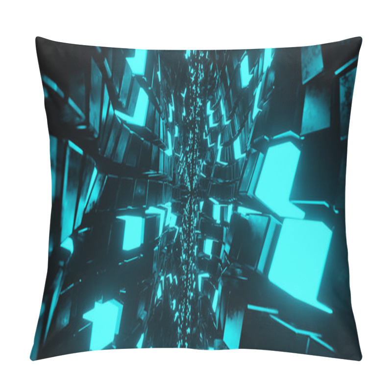 Personality  3D Cube Waves Wallpaper Background Pillow Covers