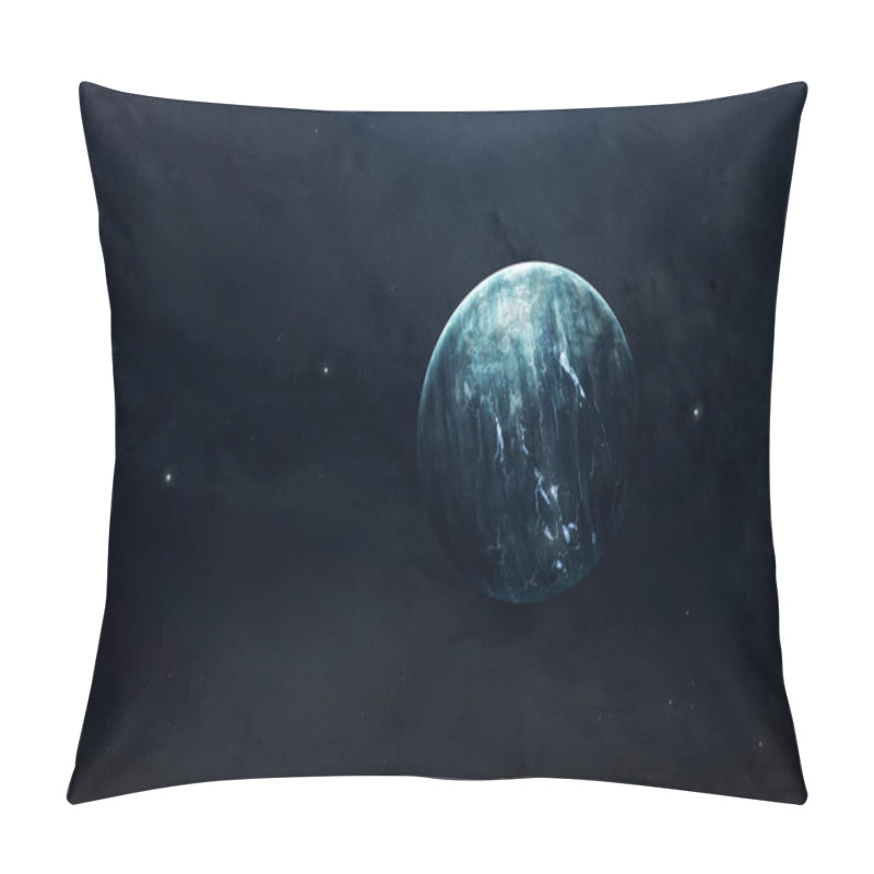 Personality  Planet Of Solar System, Uranus, In Endless Dark Space. Education Pillow Covers