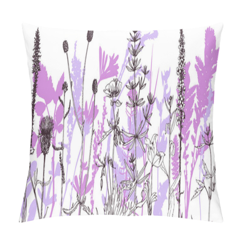 Personality  Background With Drawing Herbs And Flowers Pillow Covers